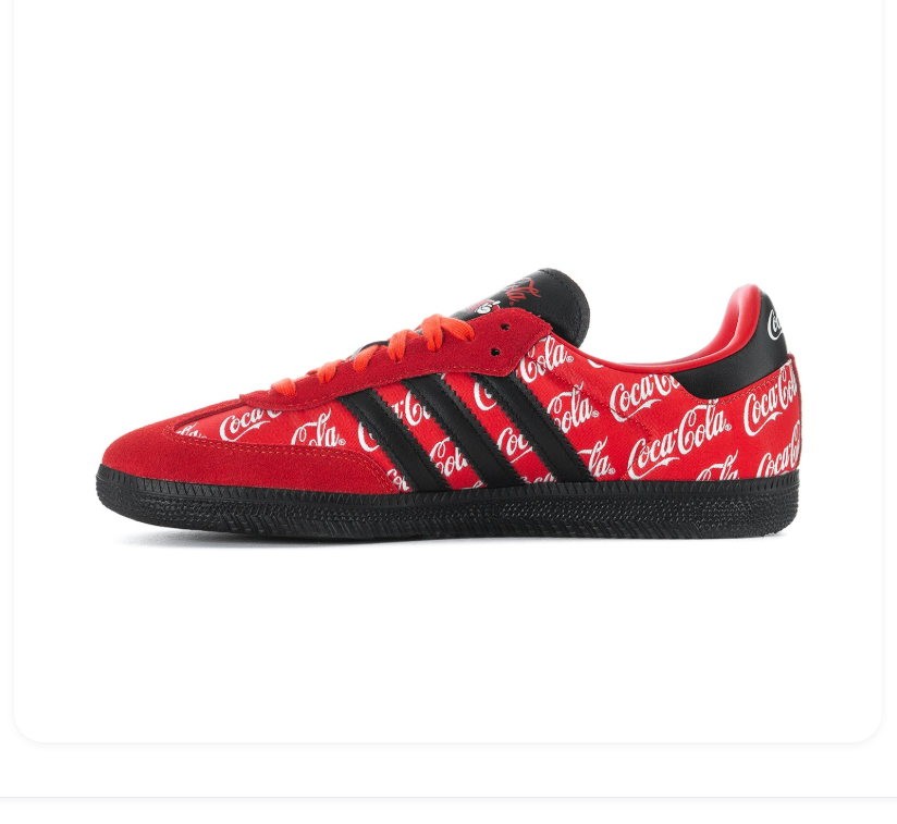 adidas Red Coca-Cola Print Sneakers with Black Stripes