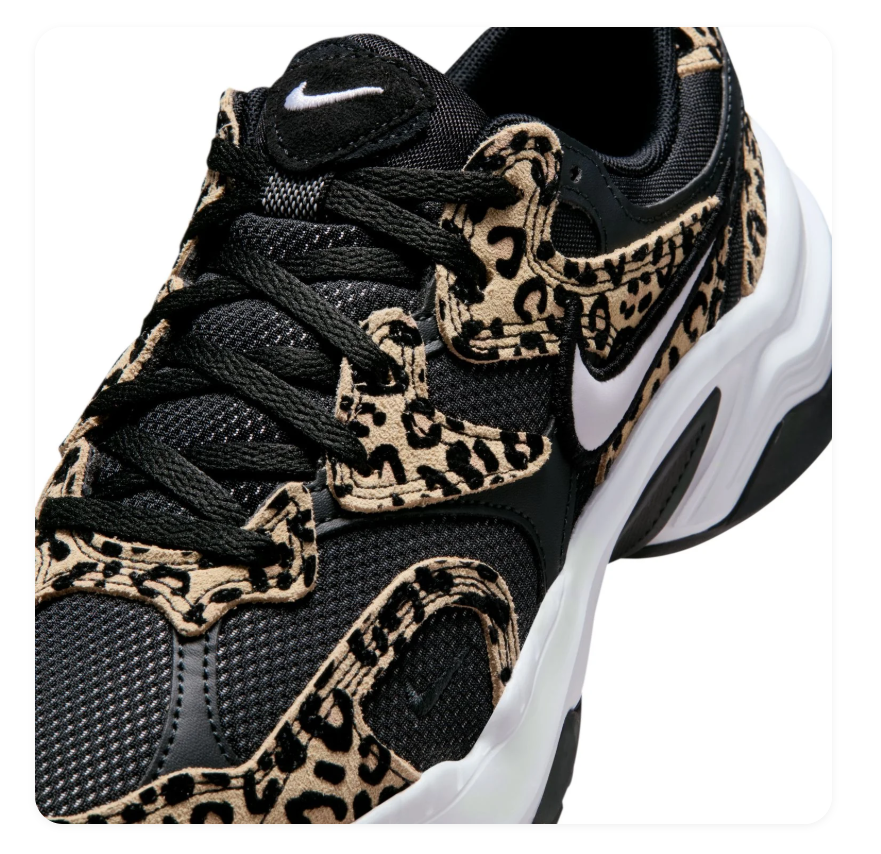 Nike Black and Leopard-Print Chunky Sneakers