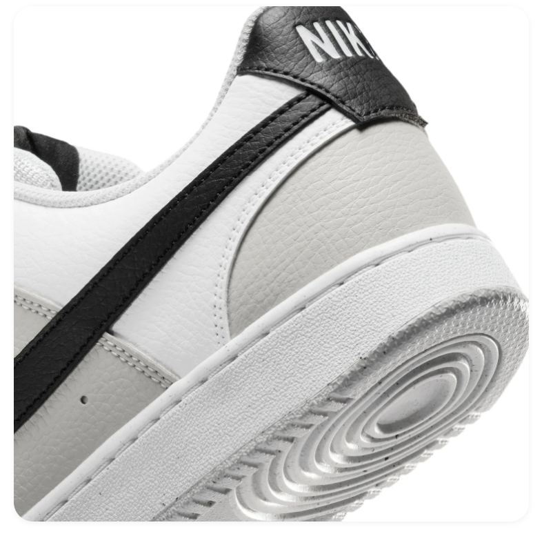 Nike Court Vision White, Light Grey and Black Low-Top Sneakers
