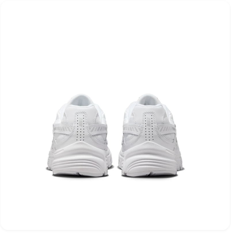 Nike White and Metallic Silver Retro-Inspired Sneakers