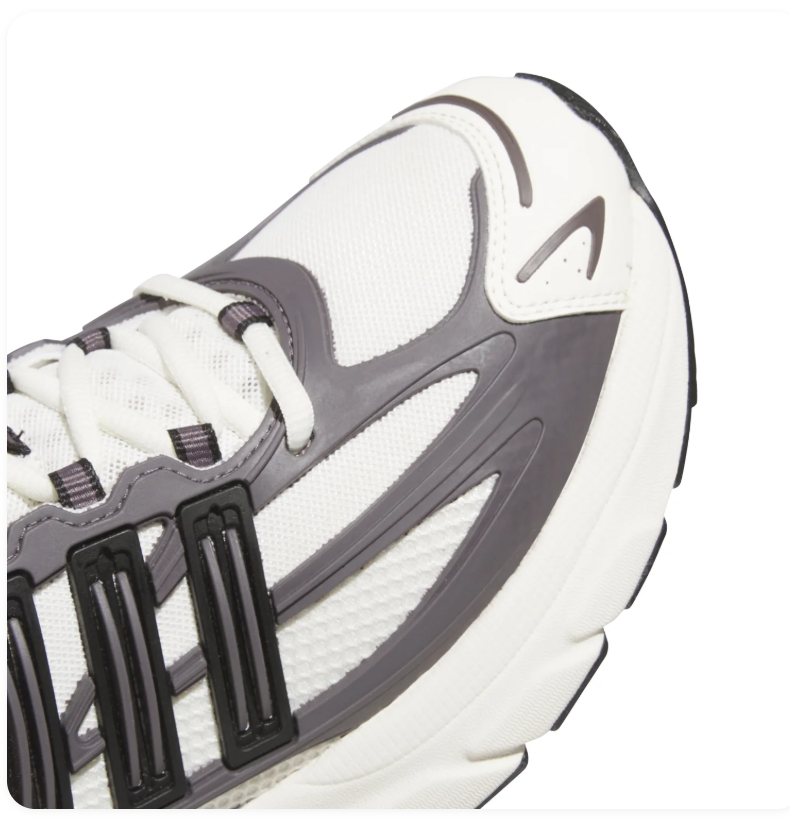 adidas Adistar White and Gray Chunky Sneakers with Silver Accents