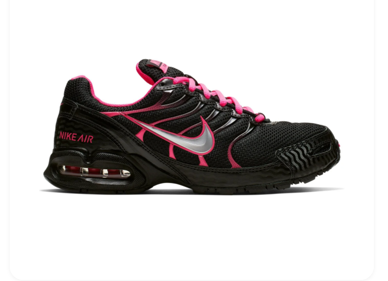 Nike Air Black and Hot Pink Low-Top Sneakers with Silver Swoosh