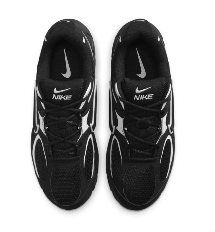 Nike Black and Silver Low-Top Sneakers with Sculpted Sole