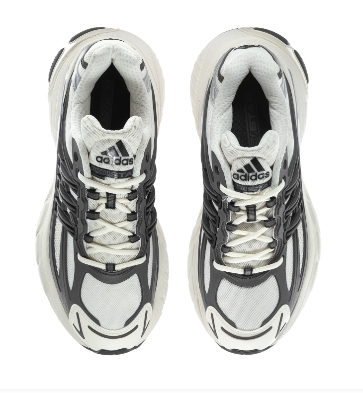 adidas Adistar White and Gray Chunky Sneakers with Silver Accents