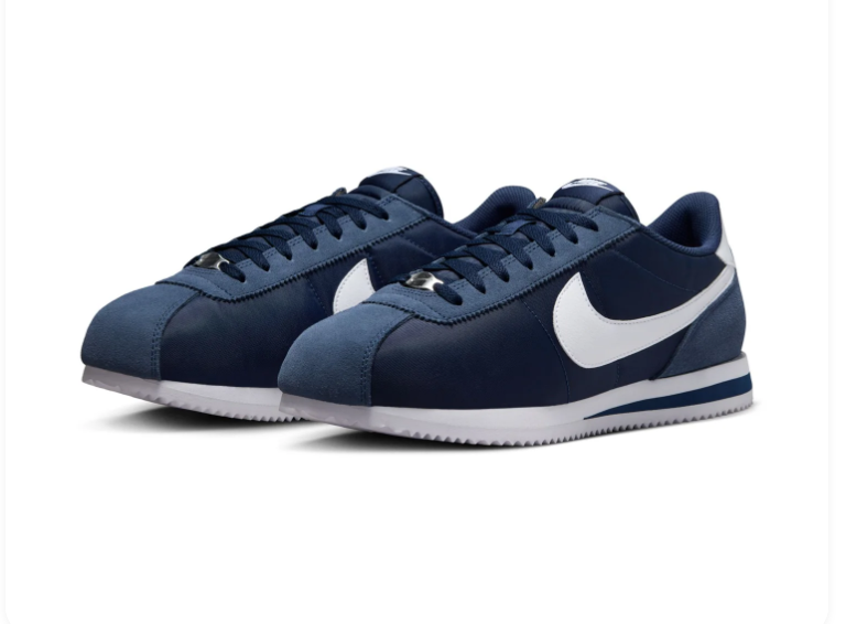 Nike Navy Blue and White Low-Top Sneakers