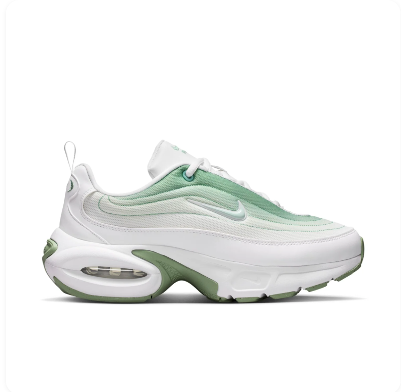 Nike Air White and Mint Green Low-Top Sneakers