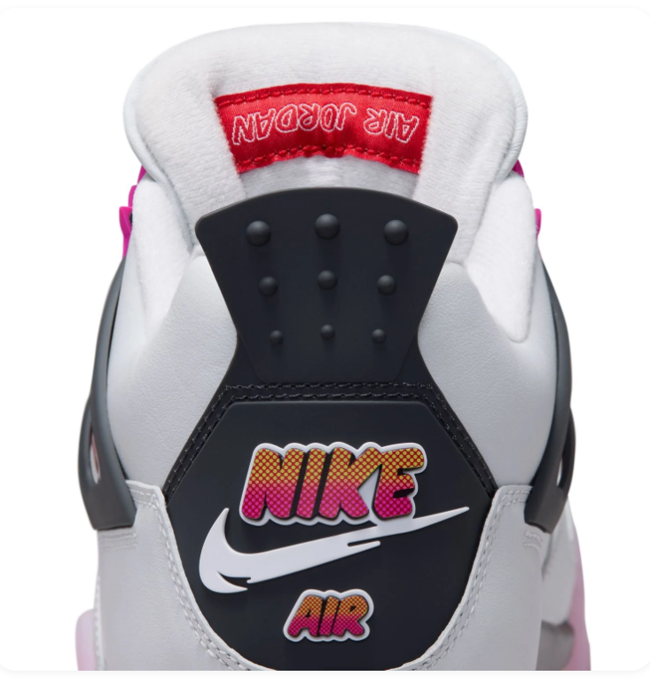 Air Jordan 4 White and Pink Sneakers with Gradient Accents