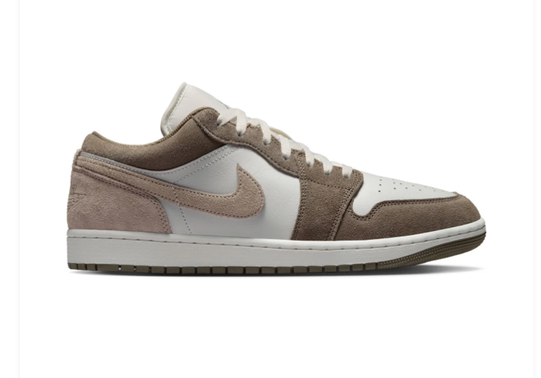 Air Jordan 1 Low Taupe and Off-White Sneakers