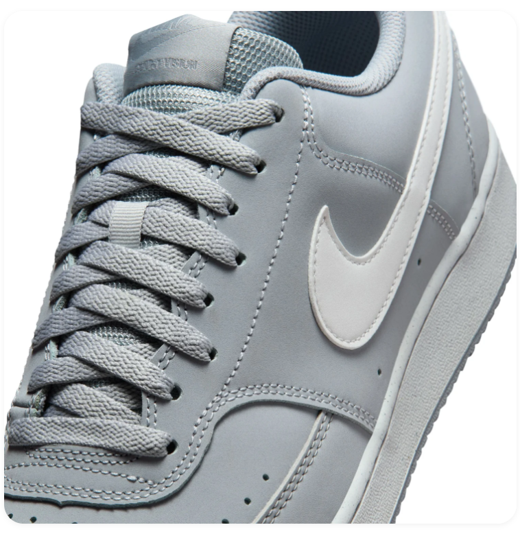 Nike Court Vision Grey and White Low-Top Sneakers