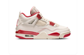 Air Jordan 4 Cream and Red Sneakers
