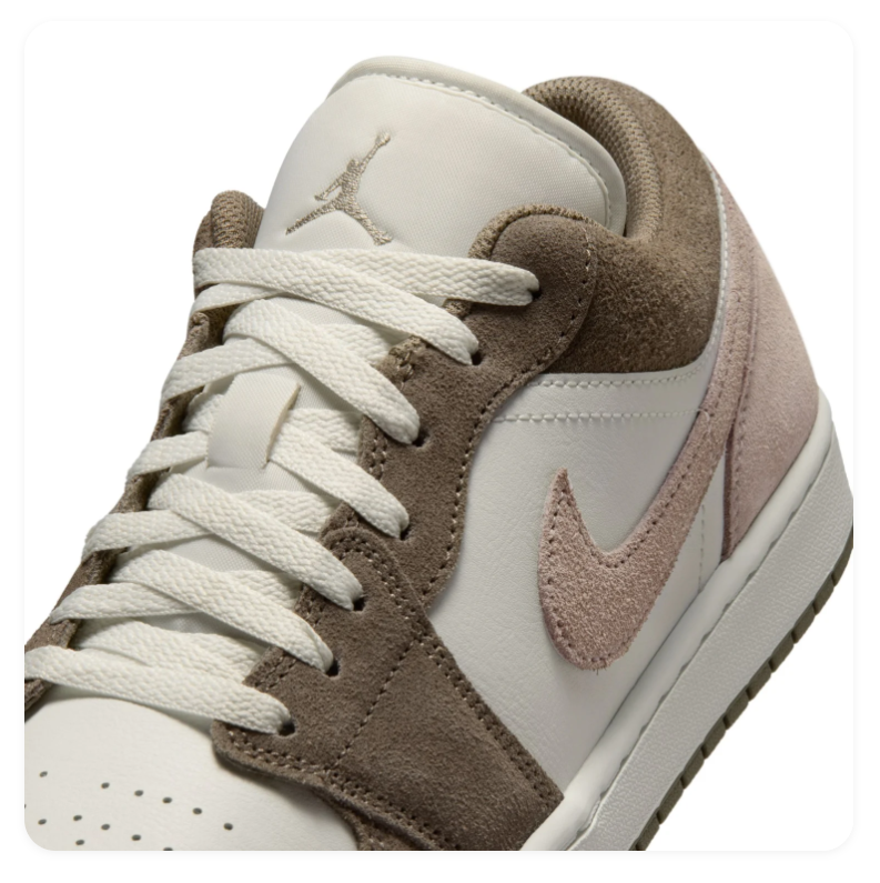 Air Jordan 1 Low Taupe and Off-White Sneakers