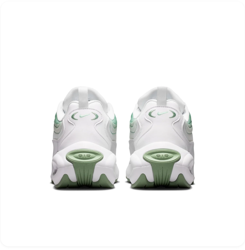 Nike Air White and Mint Green Low-Top Sneakers