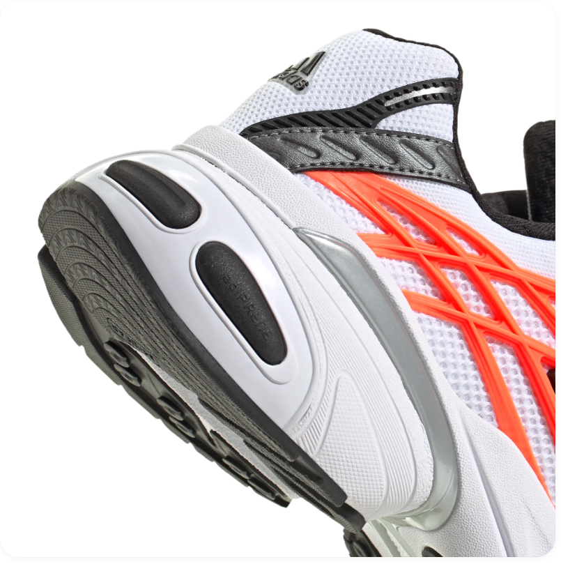 adidas Adistar White and Orange Sneakers with Black Stripes