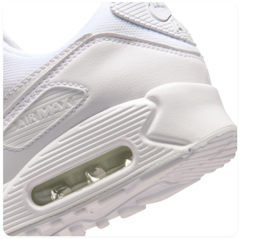 Nike Air Max 90 All-White Low-Top Sneakers