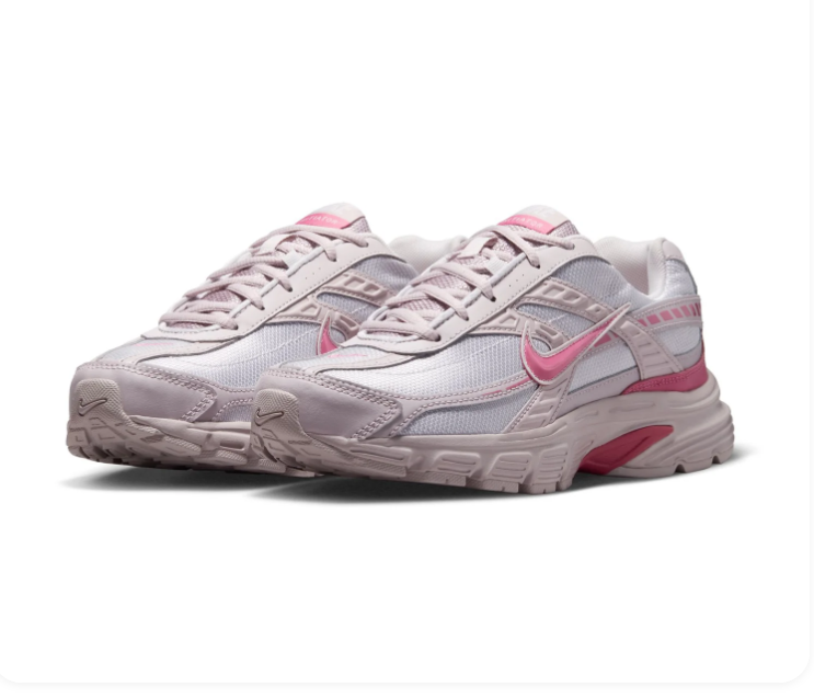 Nike Initiator White and Pale Pink Sneakers with Bright Pink Accents