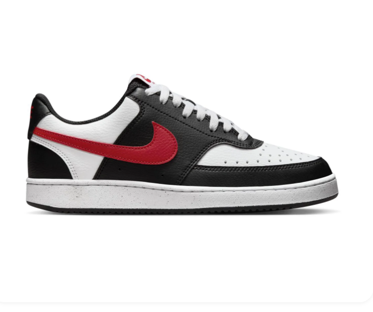 Nike Court Vision Black, White and Red Low-Top Sneakers