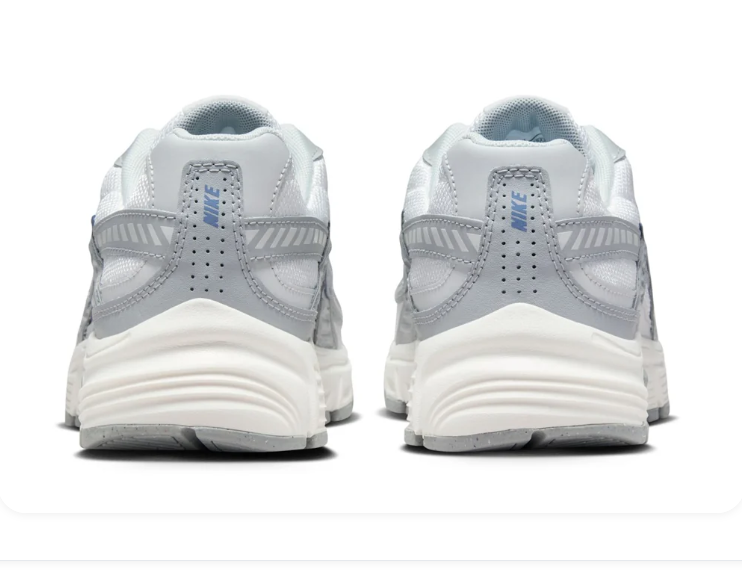 Nike White and Silver-Grey Sneakers with Blue Swoosh