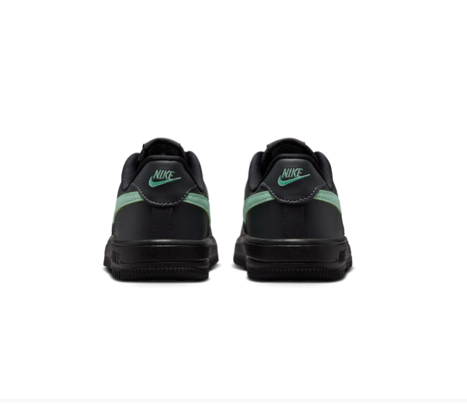 Nike Force 1 Black and Mint Green Low-Top Sneakers