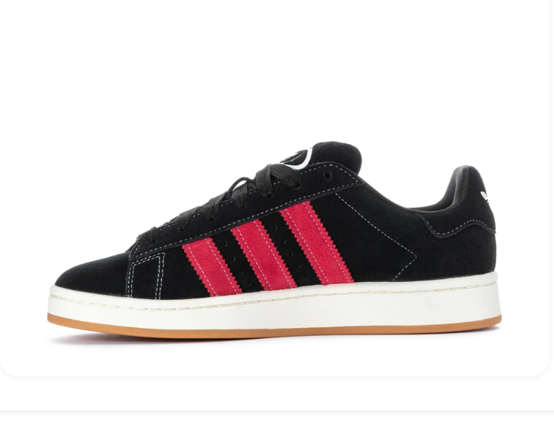 adidas Campus Black and Pink Sneakers with Gum Sole