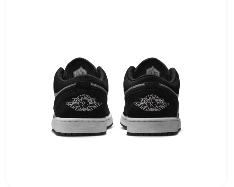 Air Jordan 1 Low Black and Grey Sneakers