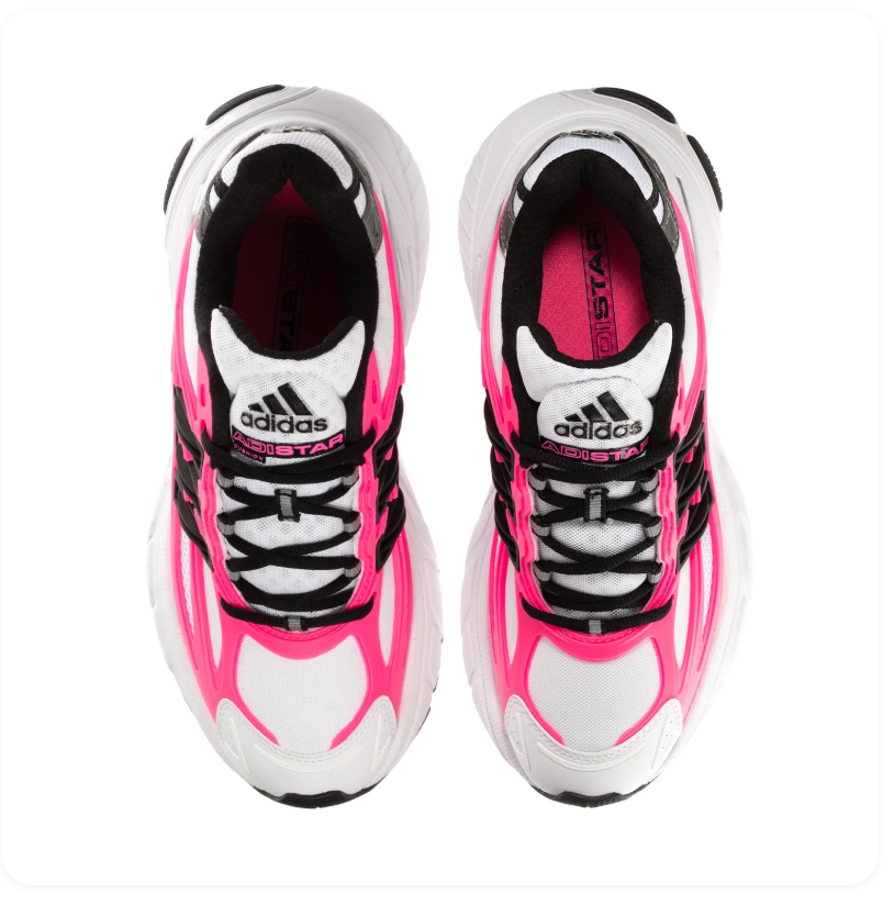 adidas Adistar White and Hot Pink Chunky Sneakers