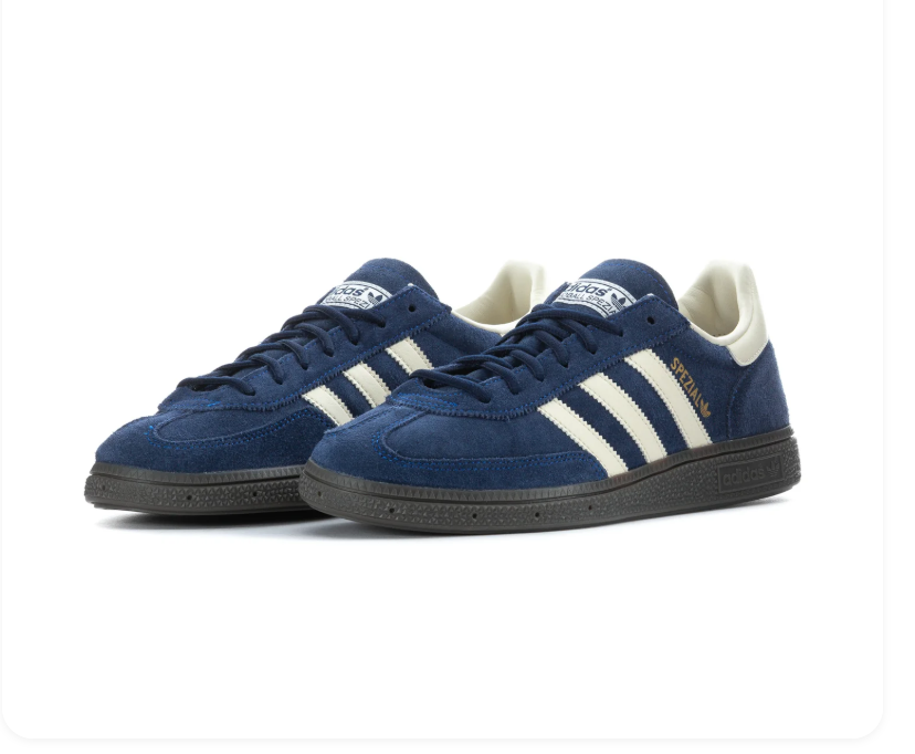 adidas Handball Spezial Navy and Cream Sneakers with Dark Sole