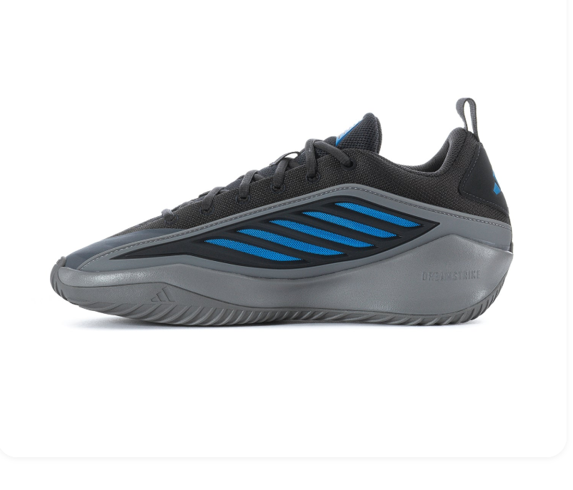 adidas Black and Gray Basketball Shoes with Blue Accents