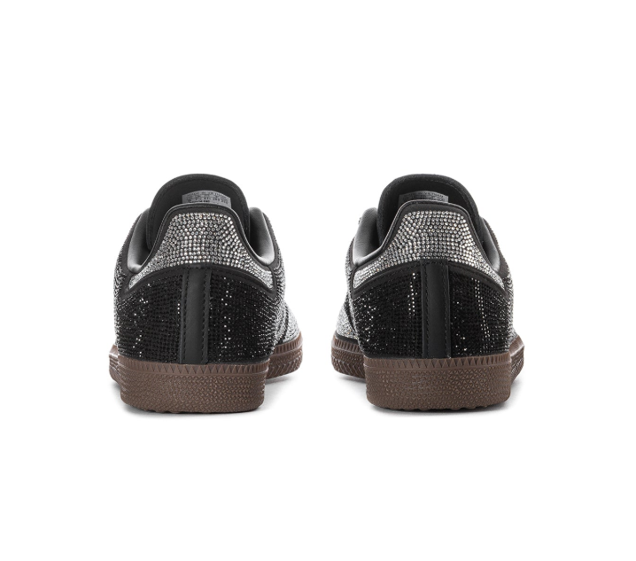 adidas Black and Silver Rhinestone Sneakers with Gum Sole
