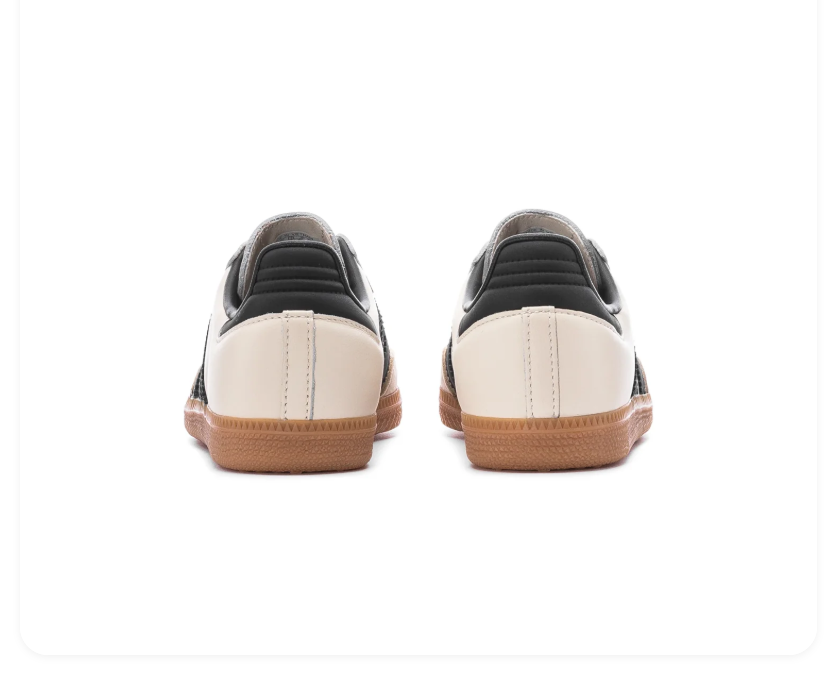 adidas Samba Cream and Black Sneakers with Gum Sole