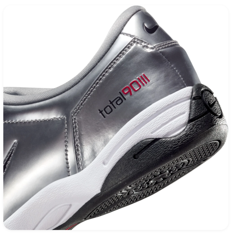 Nike Total 90 III Metallic Silver and Red Low-Top Sneakers