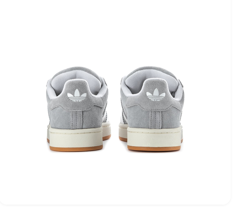 adidas Campus Grey and White Sneakers with Gum Sole
