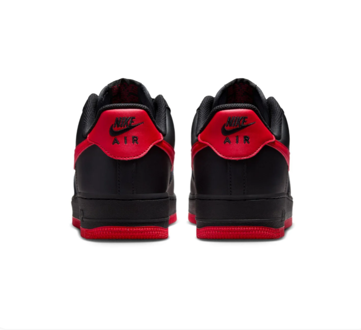 Nike Air Force 1 Black and Red Low-Top Sneakers