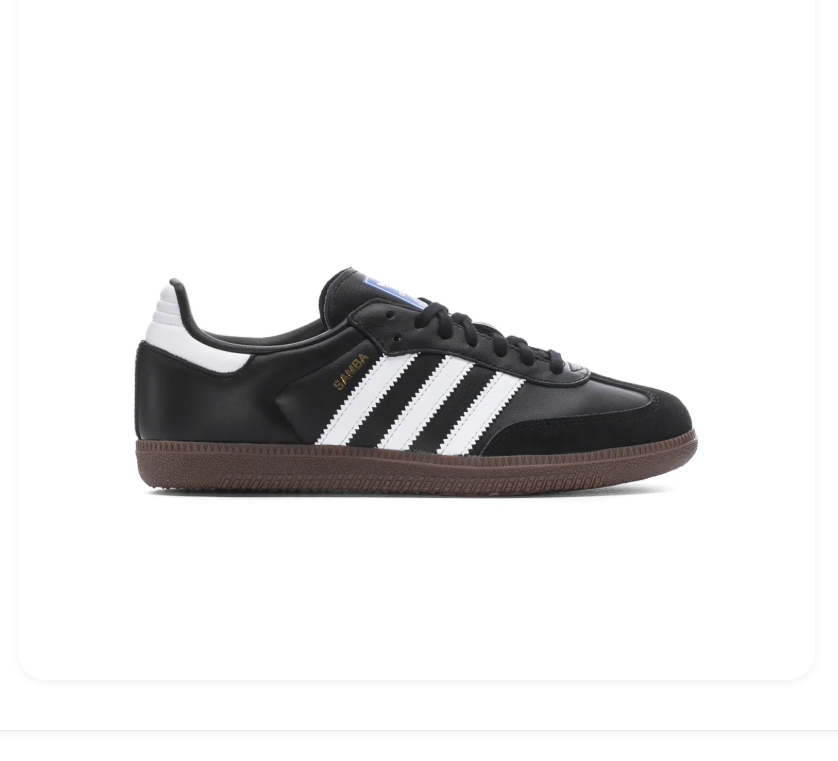 adidas Samba Black and White Sneakers with Gum Sole