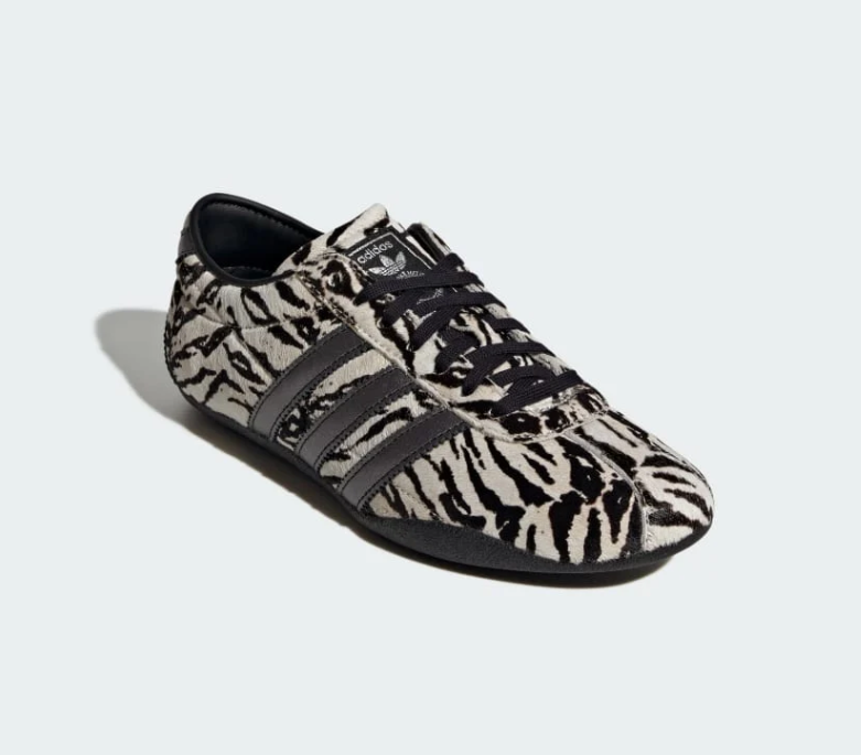 adidas Black and Cream Zebra-Print Low-Profile Sneakers