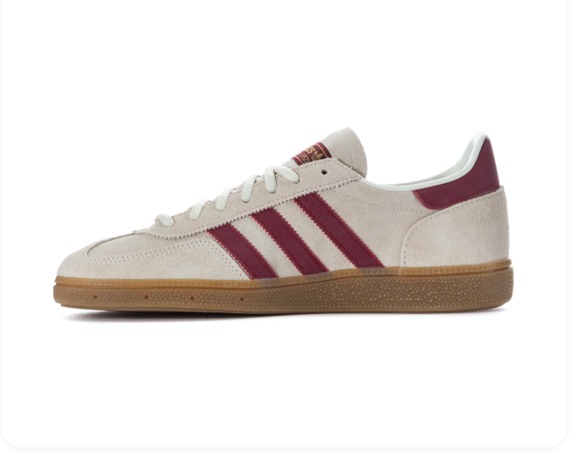 adidas Handball Spezial Cream and Burgundy Sneakers with Gum Sole