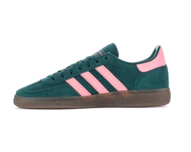 adidas Handball Spezial Dark Green and Pink Sneakers with Gum Sole