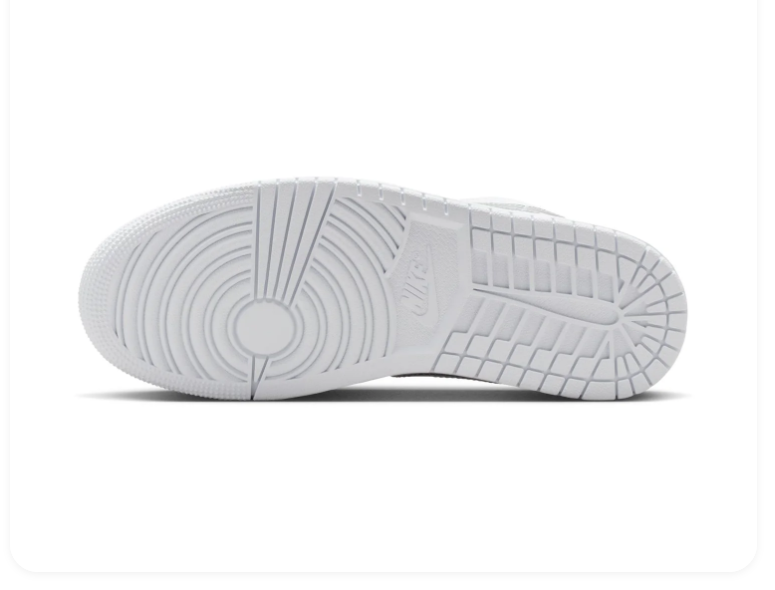 Air Jordan 1 Low White Sneakers with Metallic Silver Accents