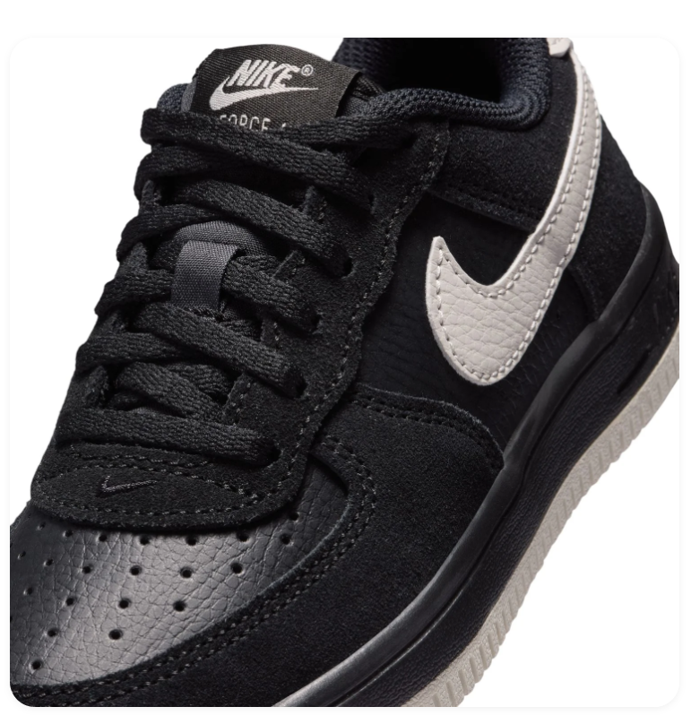 Nike Force 1 Black and Cream Low-Top Sneakers
