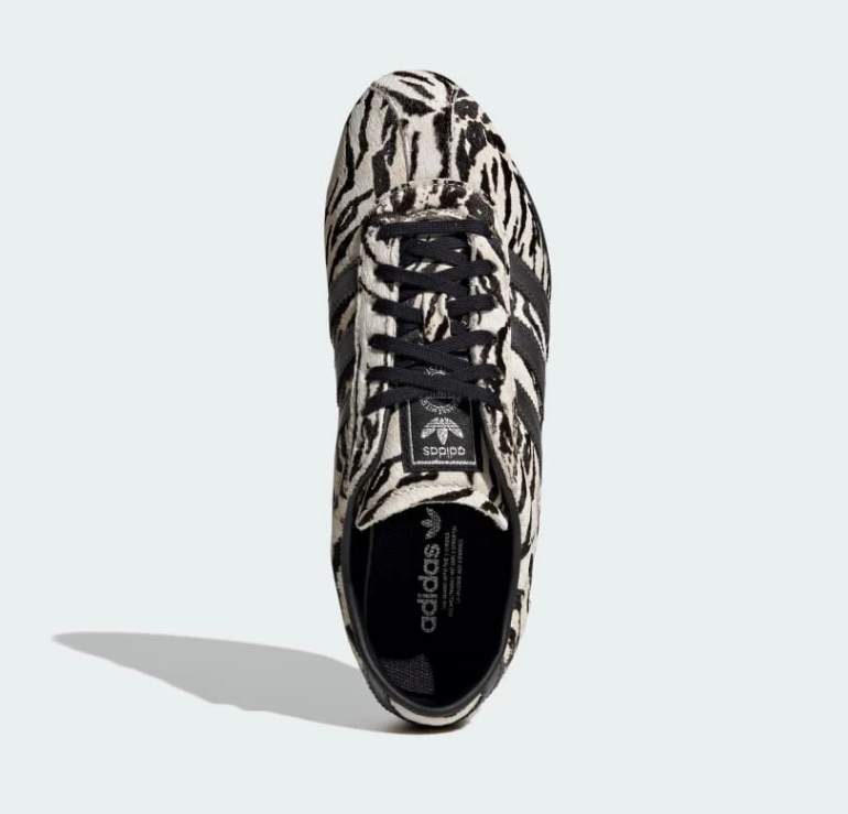 adidas Black and Cream Zebra-Print Low-Profile Sneakers
