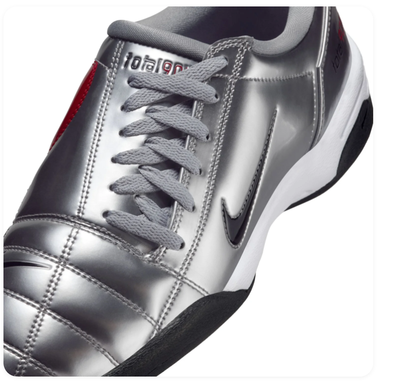Nike Total 90 III Metallic Silver and Red Low-Top Sneakers