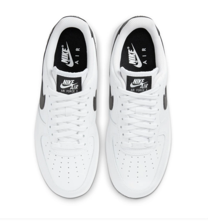 Nike Air Force 1 White and Black Low-Top Sneakers