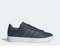 adidas Dark Navy Low-Top Sneakers with Gray Stripes and White Sole