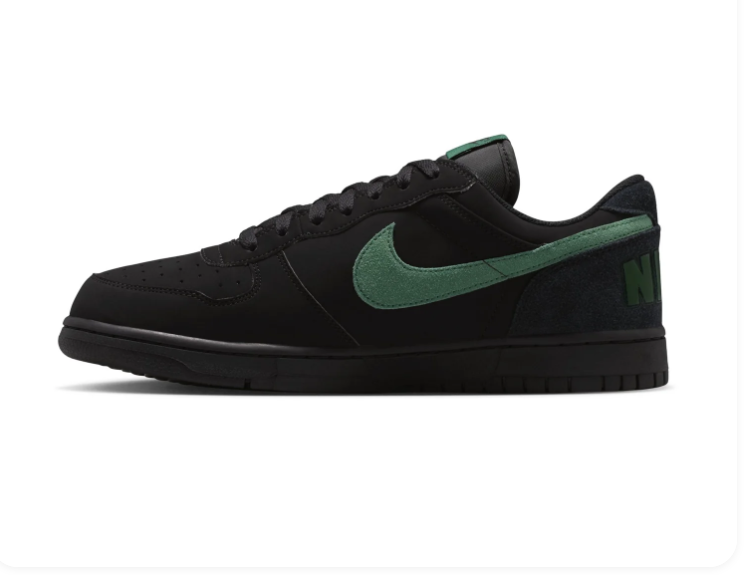 Nike Black and Green Low-Top Sneakers