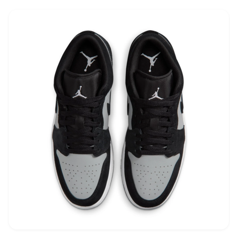 Air Jordan 1 Low Black and Grey Sneakers