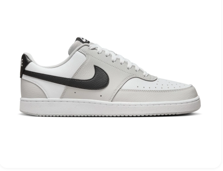 Nike Court Vision White, Light Grey and Black Low-Top Sneakers