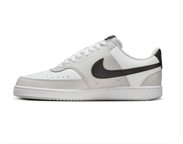 Nike Court Vision White, Light Grey and Black Low-Top Sneakers