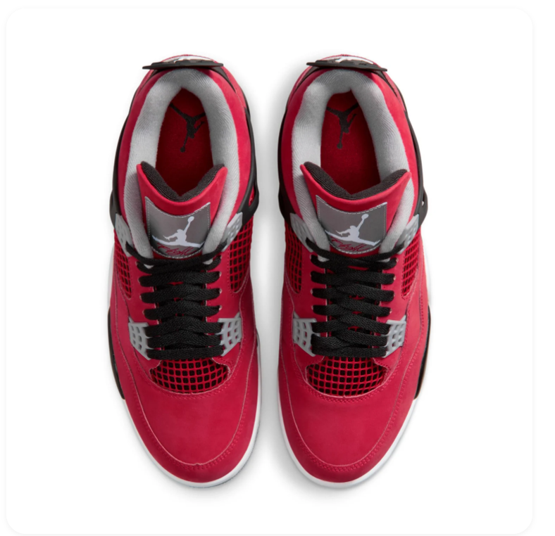 Air Jordan 4 Red, Black and Grey Sneakers