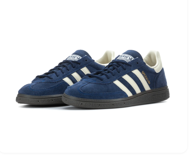 adidas Handball Spezial Navy and Cream Sneakers with Dark Sole