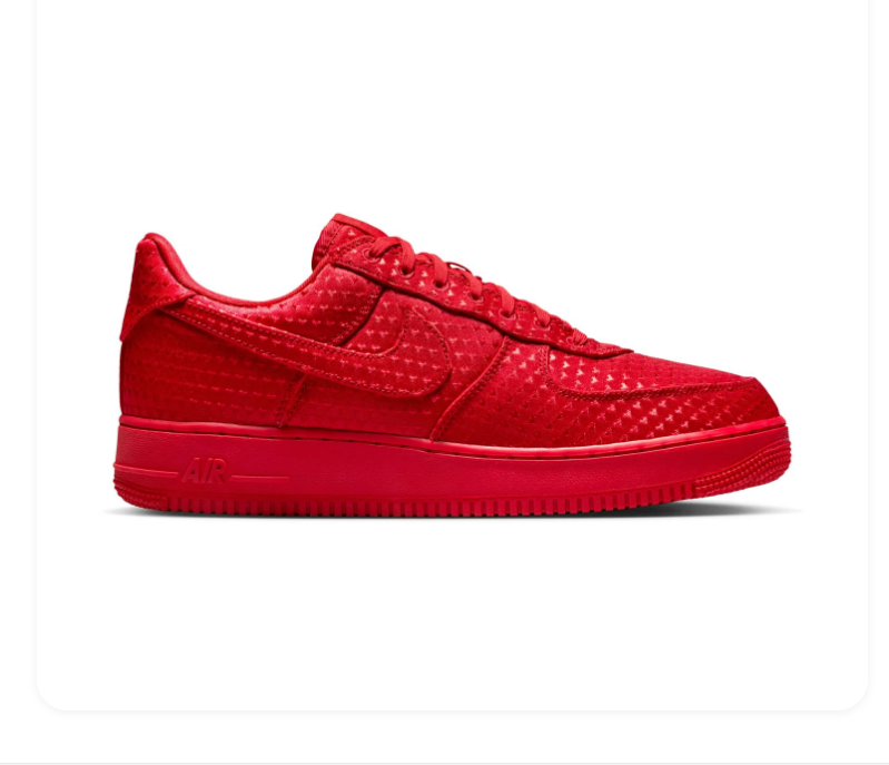 Nike Air Force 1 All-Red Textured Low-Top Sneakers
