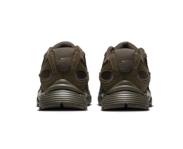 Nike Dark Olive Mesh Sneakers with Silver Swoosh and Sculpted Sole